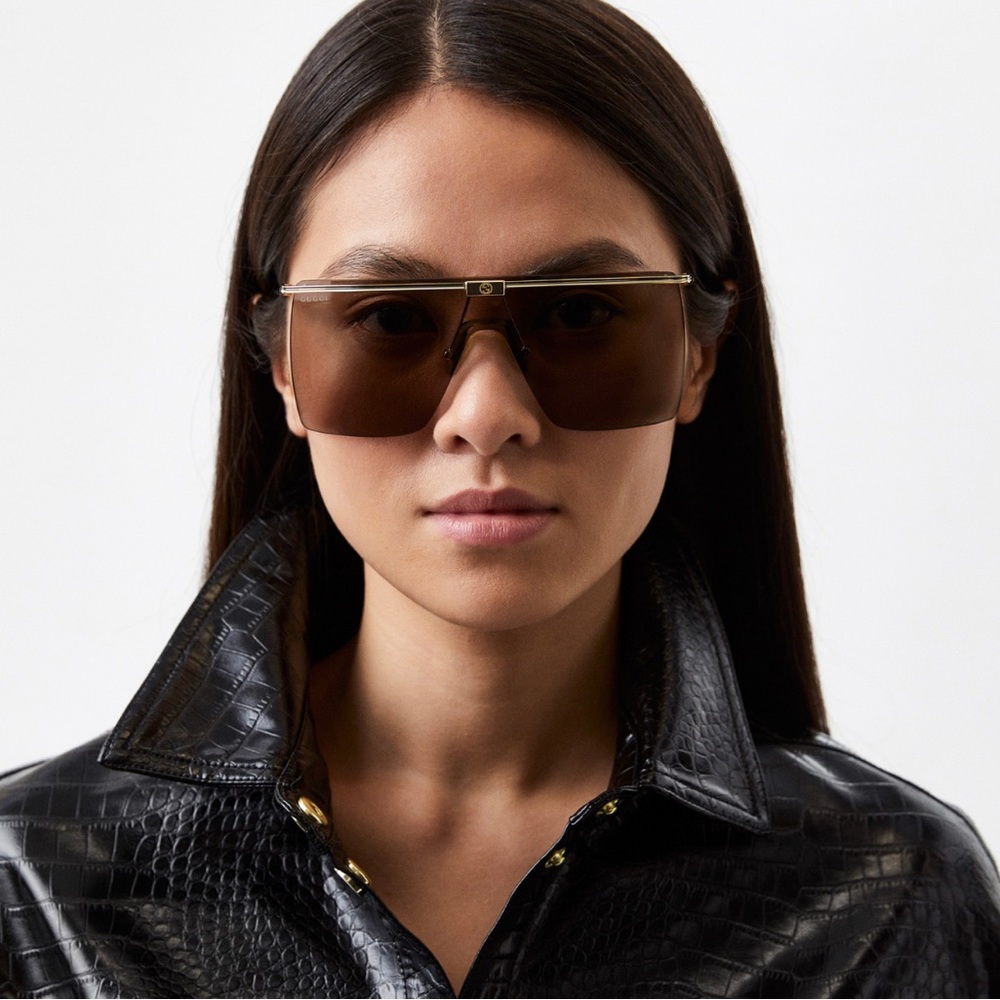 NEW GUCCI GG1096S 002 UNISEX SHIELD SUNGLASSES GUCCI GG1096S - Picture 11 of 14